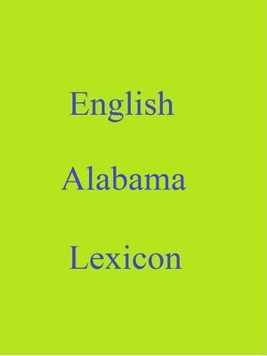 cover image of English Alabama Lexicon
